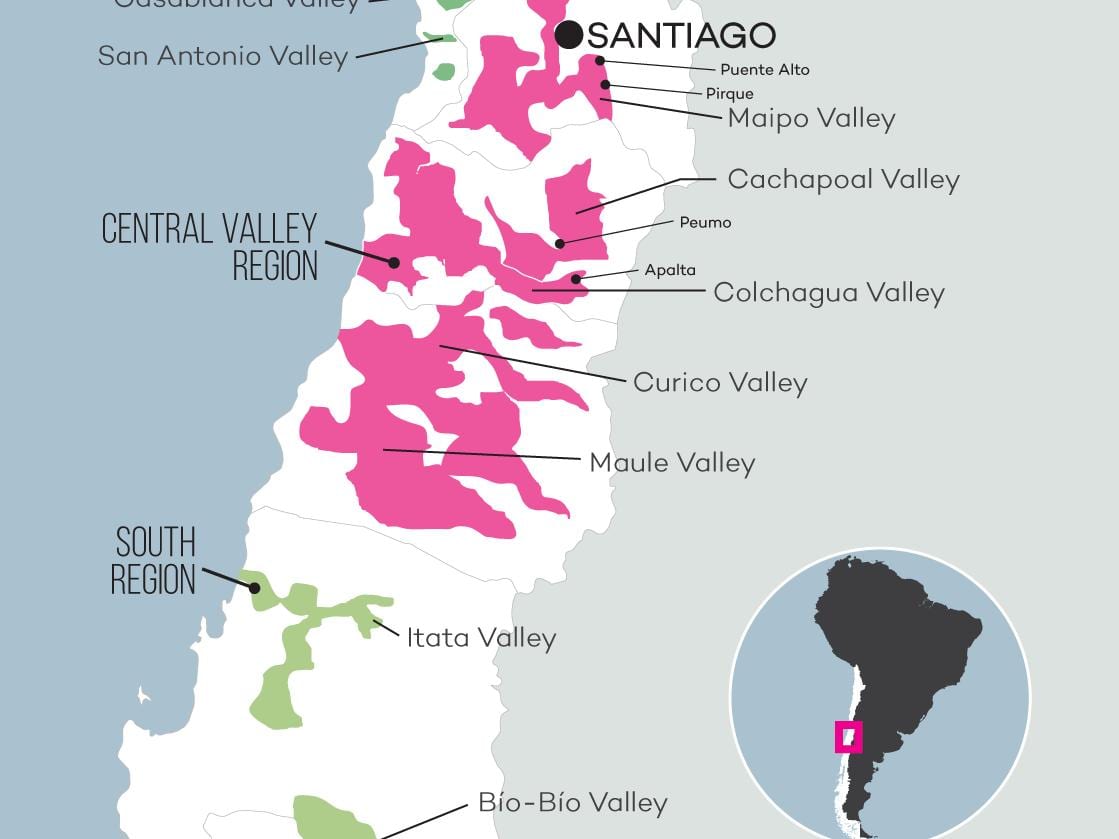 Ramani ya central valley Chile