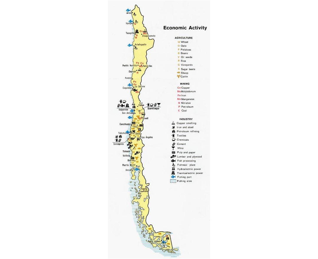 Ramani ya Chile bandari