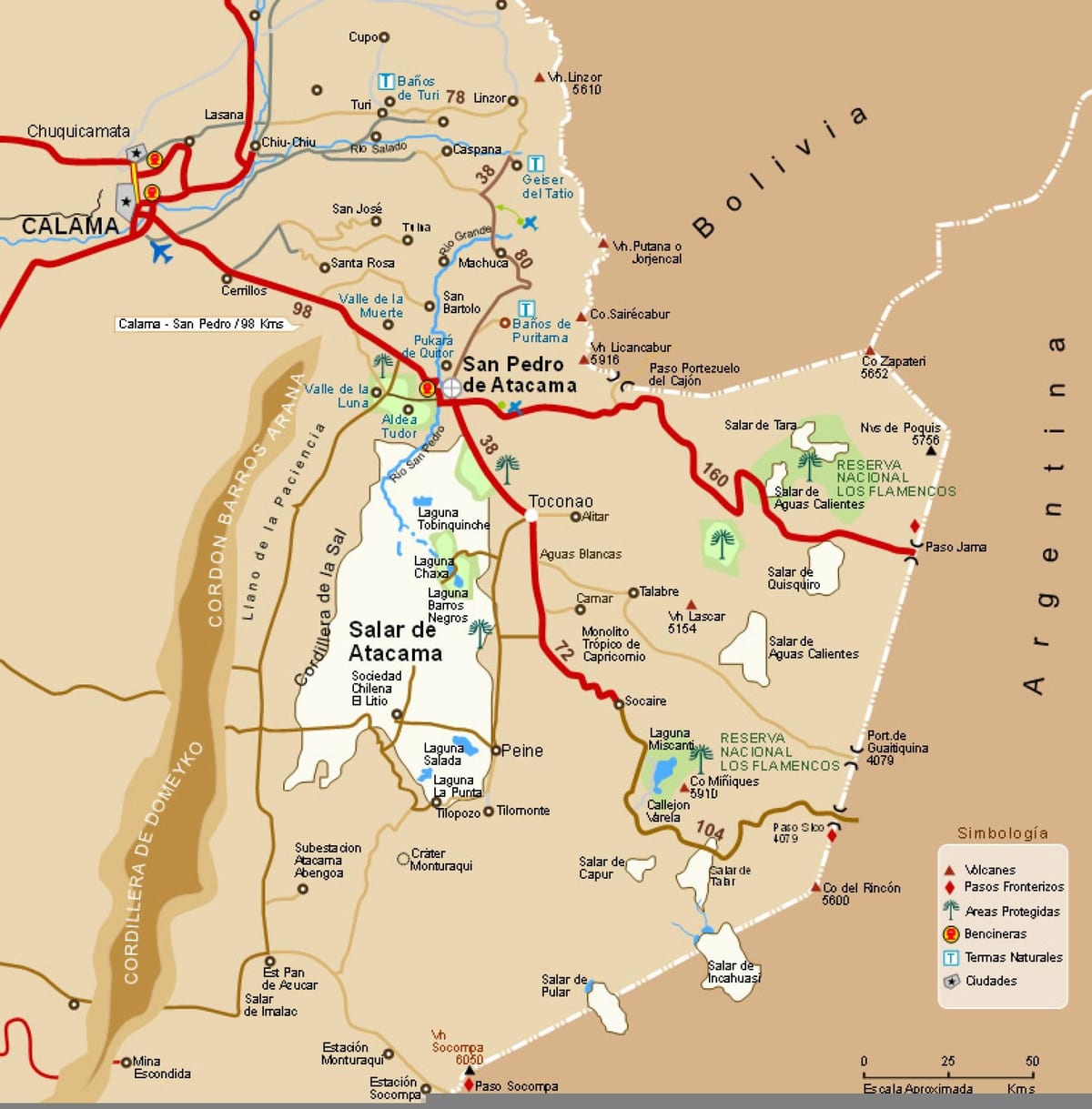 jangwa atacama Chile ramani