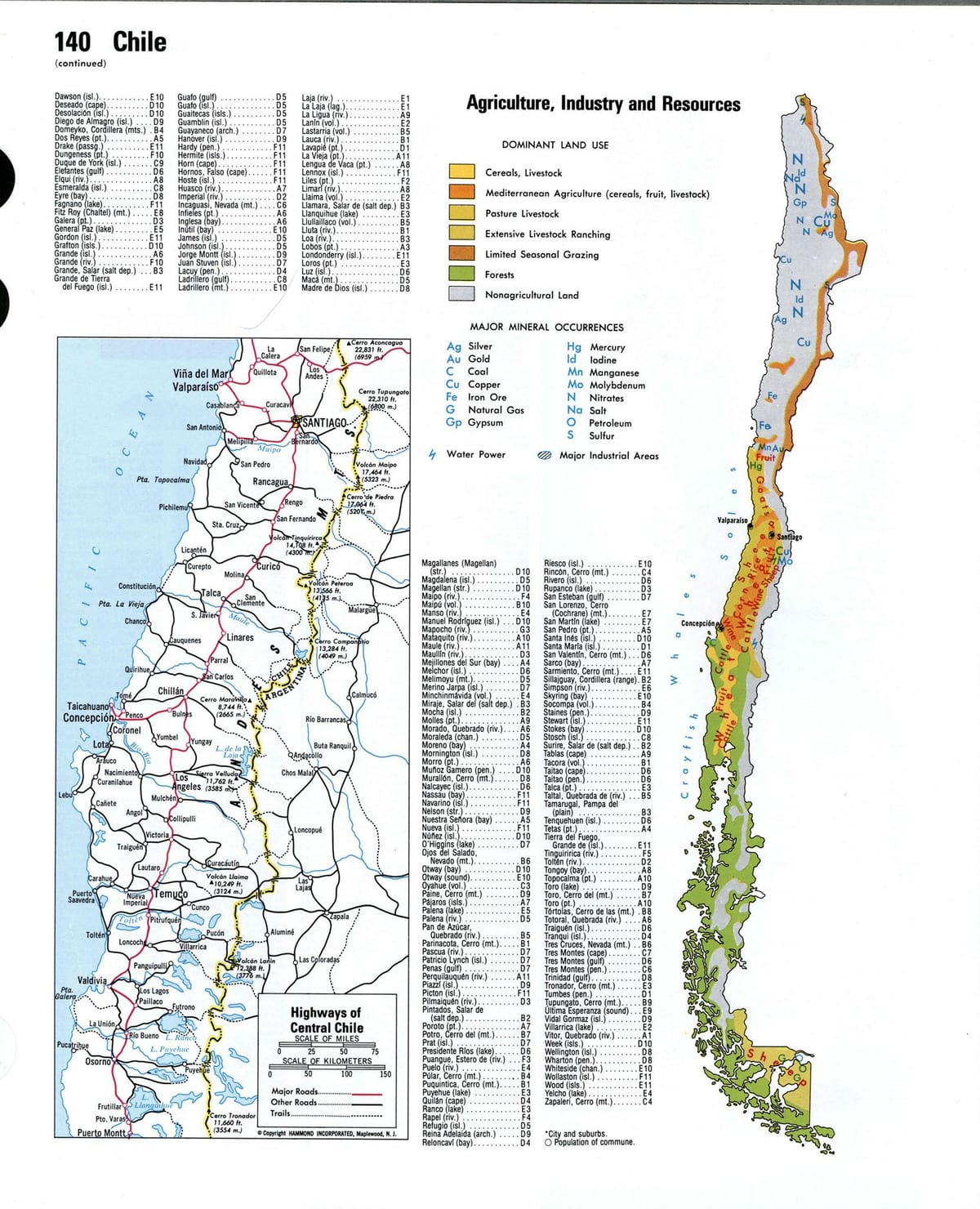 Ramani ya Chile maliasili 