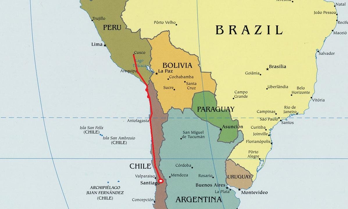 Ramani ya kaskazini mwa Chile