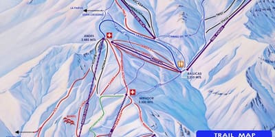 Ramani ya Chile ski resorts