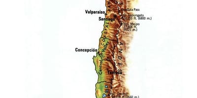 Ramani ya Chile topographic